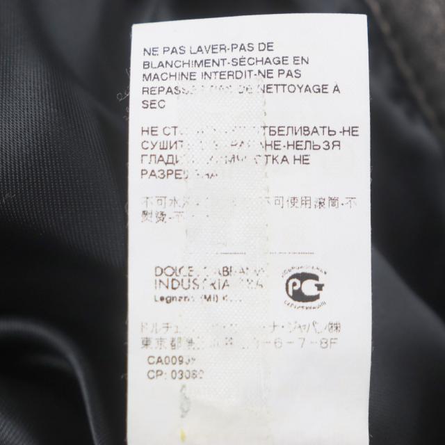 美品▼DOLCE&GABBANA ドルチェ＆ガッバーナ ラムレザー 黒タグ マルチポケット ZIPUP ブルゾン ライダースジャケット 44 正規品 メンズ_8