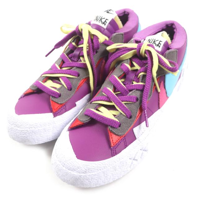 未使用品▼NIKE KAWS SACAI ナイキ カウズ サカイ DM7901-500 BLAZER LOW PURPLE DUSK スウェード レザー スニーカー 27 箱付き メンズ