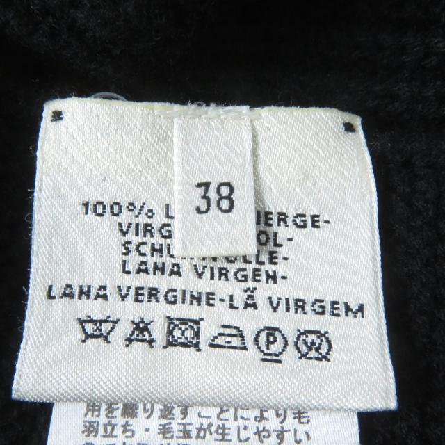 美品☆HERMES エルメス 20AW ウール100％ Hモチーフ 長袖 ニット トップス ブラック 38 イタリア製 正規品 レディース_5