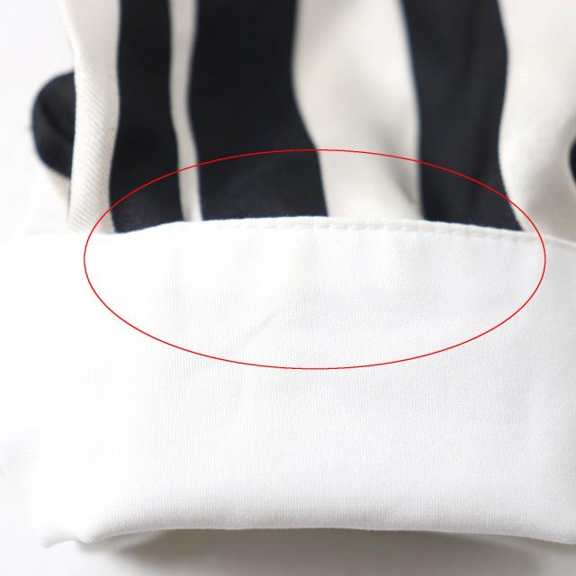 極美品★SAINT LAURENT PARIS サンローランパリ 2022年製 694156 シルク100％ 金ボタン付 ストライプ 長袖シャツ ブラック ベージュ 38 シャツ
