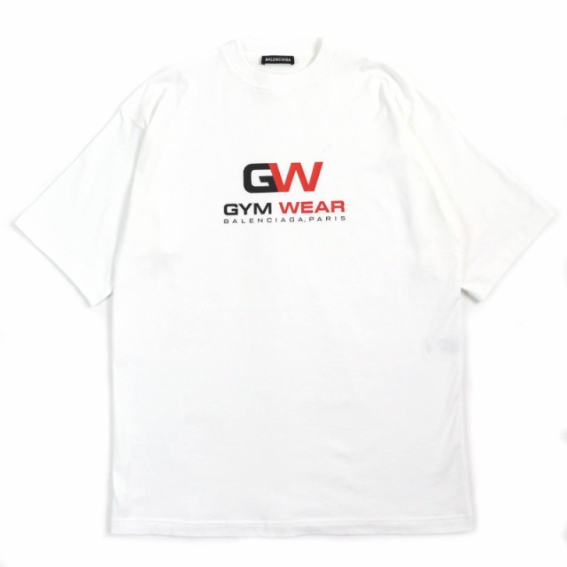 極美品△BALENCIAGA バレンシアガ 620969 TIVD GYM WEAR ジムウェア コットン100％ クルーネック オーバーサイズ 半袖Ｔシャツ XS 正規品