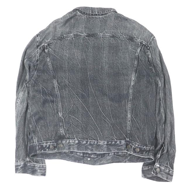 極美品□BALENCIAGA バレンシアガ 20SS 621580 デニム転写プリント ストレッチジャケット ブルゾン ブラック L イタリア製 正規品 メンズ_3