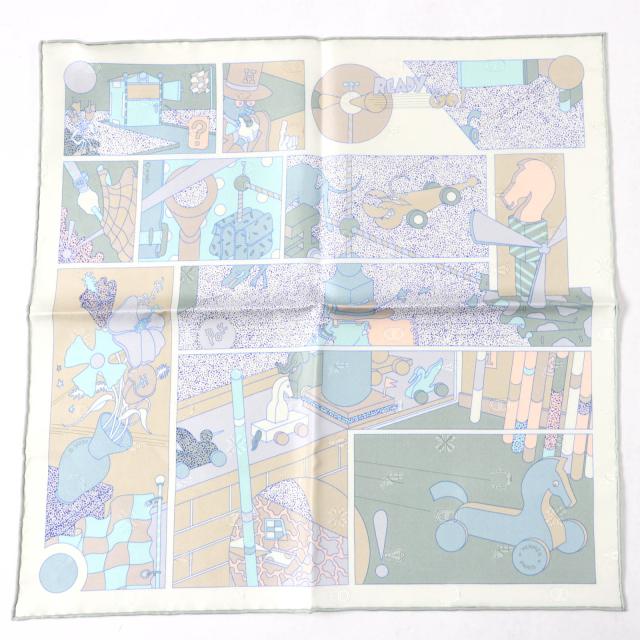 未使用品☆HERMES エルメス 25SS ガヴロッシュ レディー・ゴー シルク ヴェール・アマンド ホワイト ベージュ スカーフ 仏製 レディース