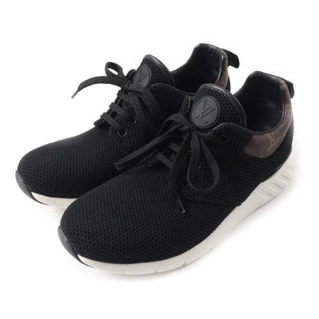 極美品★LOUIS VUITTON ルイヴィトン ファストレーン・ライン モノグラム レースアップ メッシュ スニーカー ブラック 6 伊製 メンズ
