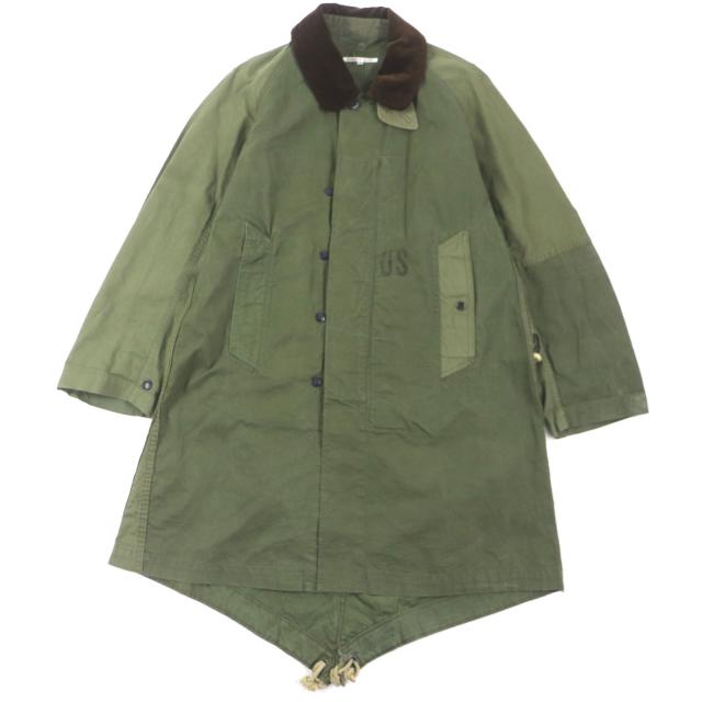 美品▼Rebuild by Needles リビルド バイ ニードルズ ARMY TENT BAL COLLAR COAT ワックスコットン 再構築 モッズコート XS 正規品