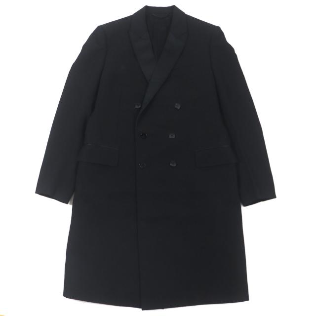 極美品▼LOUIS VUITTON ルイヴィトン 2024年製 HQFC1E 襟シルク使用 ロゴ入ボタン ダブルブレテッド タキシードコート 50 正規品 メンズ