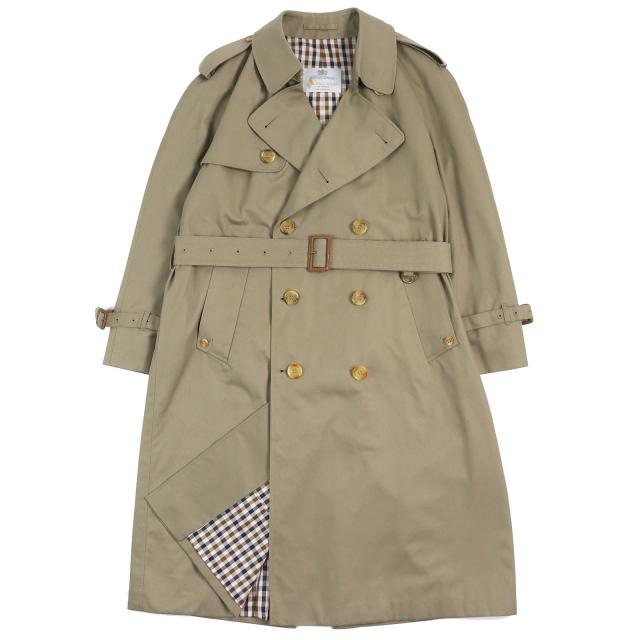 良品△Aquascutum アクアスキュータム コットン 裏地チェック柄 ベルト