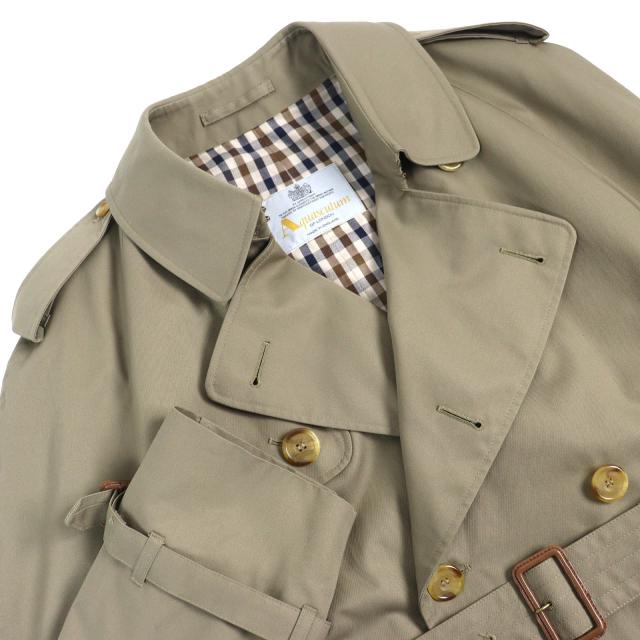 良品△Aquascutum アクアスキュータム コットン 裏地チェック柄