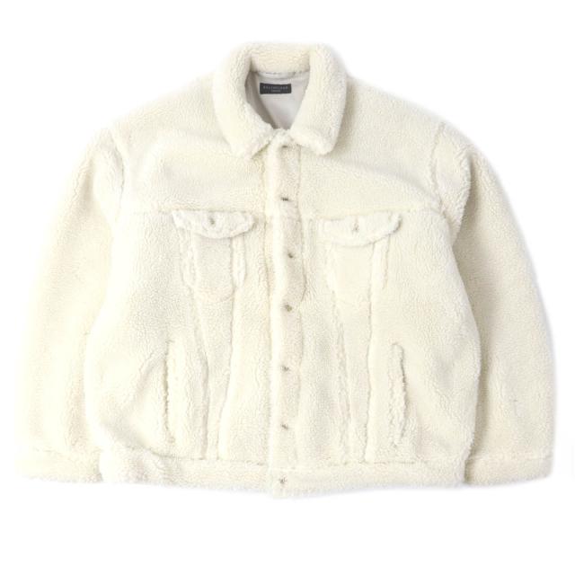 極美品□BALENCIAGA バレンシアガ 23AW 774376 UNISEX オーバーサイズ ボアジャケット ブルゾン アイボリー 2 イタリア製 正規品 メンズ