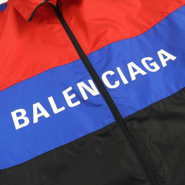 美品○BALENCIAGA バレンシアガ 534317 ロゴプリント オーバーサイズ ジップアップ ポプリンジャケット トラックジャケット 52　正規品_6