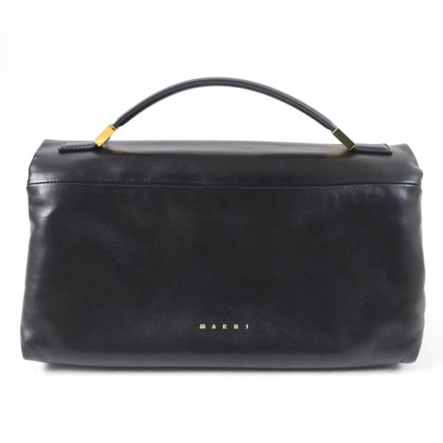 美品☆MARNI マルニ 2021年製 BMMP0130U1 PRISMA パファー 2WAY レザー ハンド・ショルダーバッグ ブラック 保存袋付 伊製 レディース_2