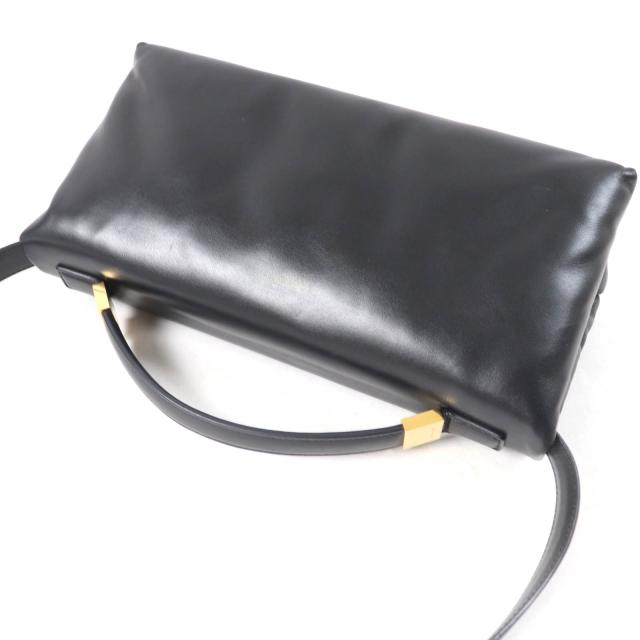 美品☆MARNI マルニ 2021年製 BMMP0130U1 PRISMA パファー 2WAY レザー ハンド・ショルダーバッグ ブラック 保存袋付 伊製 レディース_5