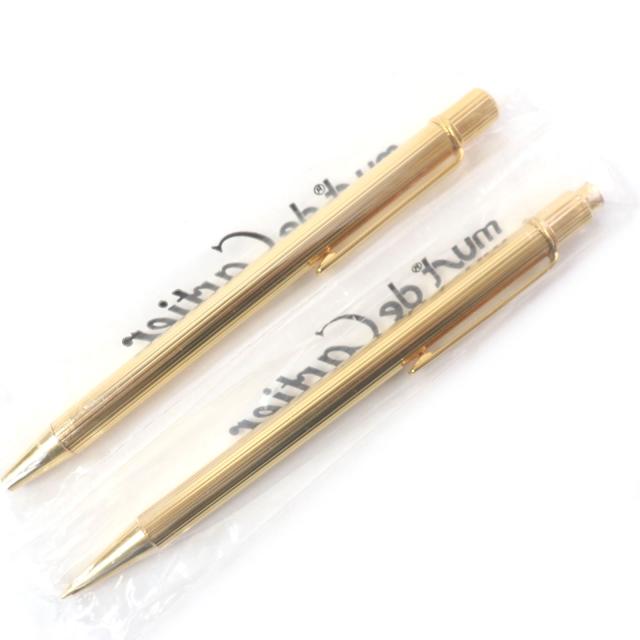 未使用品▼Cartier カルティエ マスト ドゥ カルティエ ノック式 シャープペンシル ツイスト式 ボールペン 2本セット ケース付き メンズ_2