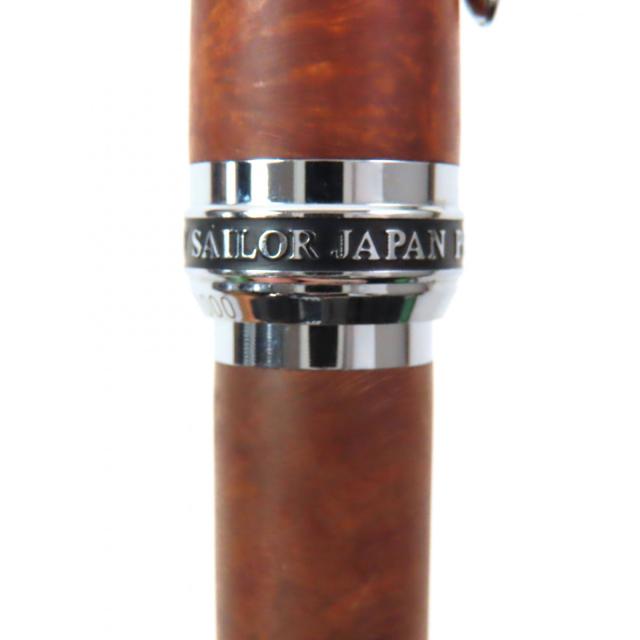 美品▼SAILOR セーラー PROFIT プロット 30周年記念 ブライヤー ペン先21K Fニブ 0151/1000 万年筆 ブラウン シルバー メンズ 訳有_5