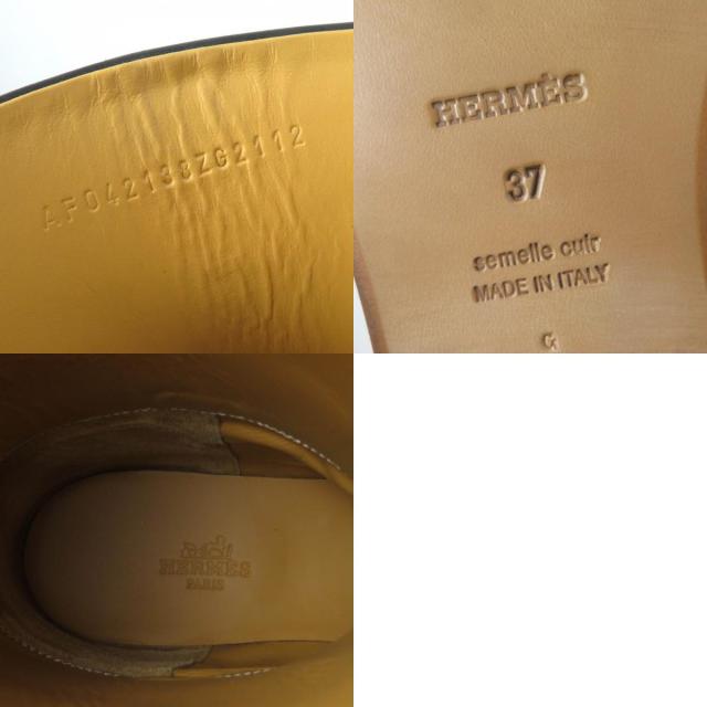 未使用品☆HERMES エルメス シルバー金具 ケリーバックル レザー ジャンピング ロングブーツ ブラック 37 箱・保存袋付 伊製 レディース_9