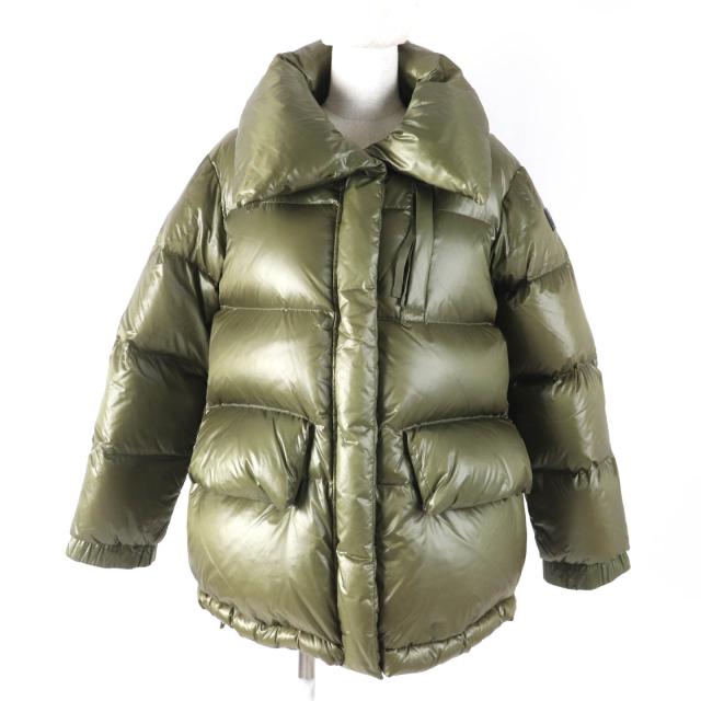 美品☆WOOLRICH ウールリッチ WWCPS2786 ALIQUIPPA PUFFY JACKET アルキッパパフィー ダウンジャケット カーキ S 正規品 レディース