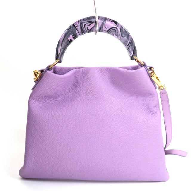 極美品☆MARNI マルニ 2024年製 Venice スモールバッグ トップハンドル レザー 2WAY ハンド・ショルダーバッグ パープル 伊製 レディース_2