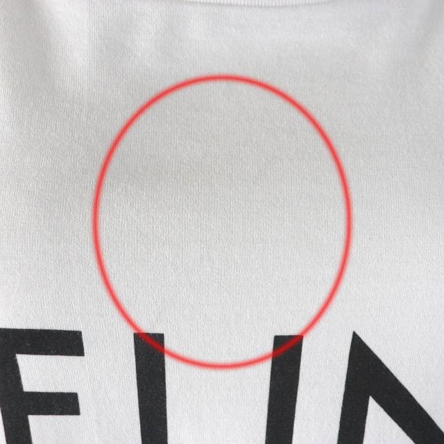 美品△CELINE セリーヌ 2X314916G コットン100％ ロゴプリント クルーネック 半袖Ｔシャツ ホワイト ブラック L 正規品 レディース_9