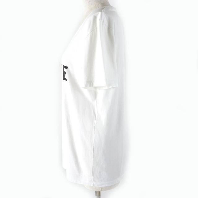 美品△CELINE セリーヌ 2X314916G コットン100％ ロゴプリント クルーネック 半袖Ｔシャツ ホワイト ブラック L 正規品 レディース_1