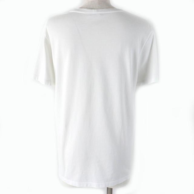 美品△CELINE セリーヌ 2X314916G コットン100％ ロゴプリント クルーネック 半袖Ｔシャツ ホワイト ブラック L 正規品 レディース_2
