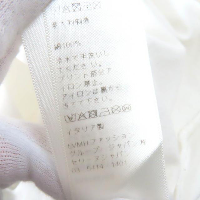 美品△CELINE セリーヌ 2X314916G コットン100％ ロゴプリント クルーネック 半袖Ｔシャツ ホワイト ブラック L 正規品 レディース_7