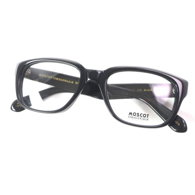 未使用品▼MOSCOT モスコット ZINDIK ウェリントン メガネ 眼鏡 アイウェア ブラック 54□20-151 デモレンズ メンズ