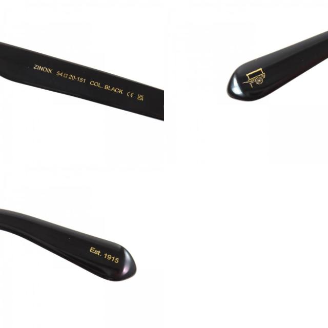 未使用品▼MOSCOT モスコット ZINDIK ウェリントン メガネ 眼鏡 アイウェア ブラック 54□20-151 デモレンズ メンズ