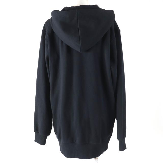 美品☆CELINE セリーヌ 24SS 2Y70F6700Q クラック加工 コットンフリース オーバーサイズ フーディ パーカー S 正規品_2