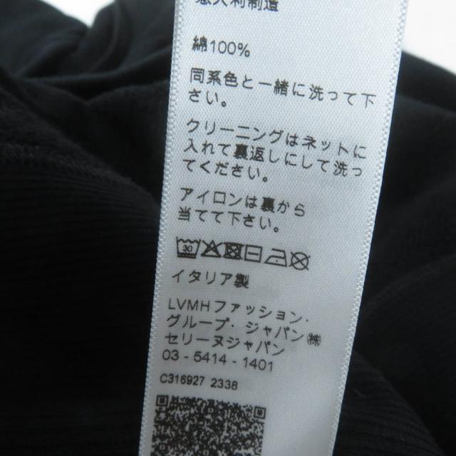 美品☆CELINE セリーヌ 24SS 2Y70F6700Q クラック加工 コットンフリース オーバーサイズ フーディ パーカー S 正規品_7