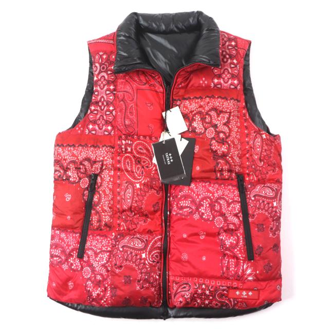 未使用品▼TATRAS タトラス 20AW MTAT20A4729-D AGATONE アガトーネ ペイズリー柄 ワッペン付き リバーシブル ダウンベスト 2 正規品