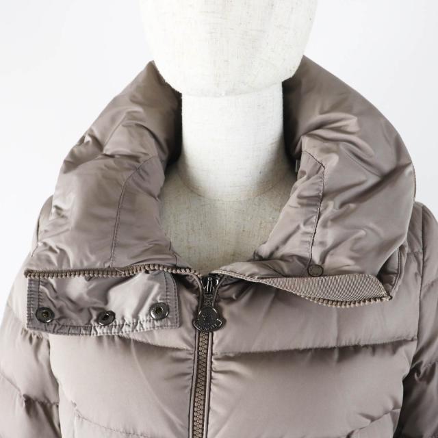 美品◎MONCLER モンクレール FLAMMETTE フラメッテ 美シルエット ワッペン・フード付 ロング ダウンコート ベージュ 00 正規品 レディース_5
