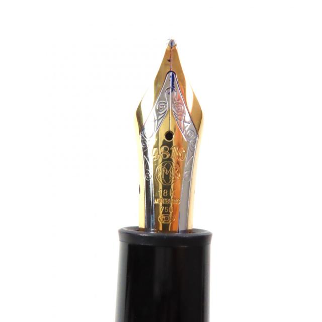 極美品▼MONTBLANC モンブラン マイスターシュテュック ペン先18K Bニブ ホワイトスター 万年筆 ブラック ゴールド ドイツ製 メンズ_4