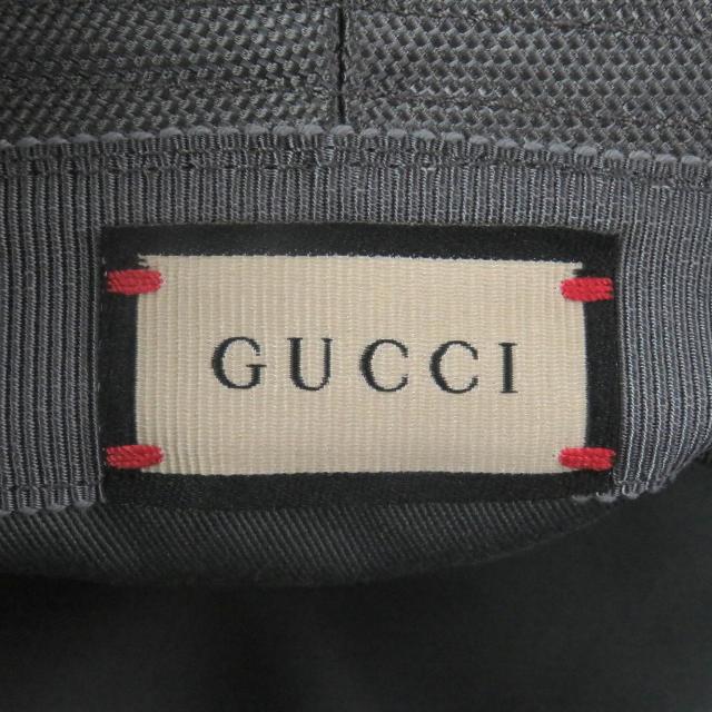 極美品□GUCCI グッチ 627115 Off The Grid GGロゴ総柄 レザーパイピング バケットハット 帽子 グレー S/57cm イタリア製 正規品 メンズ_5
