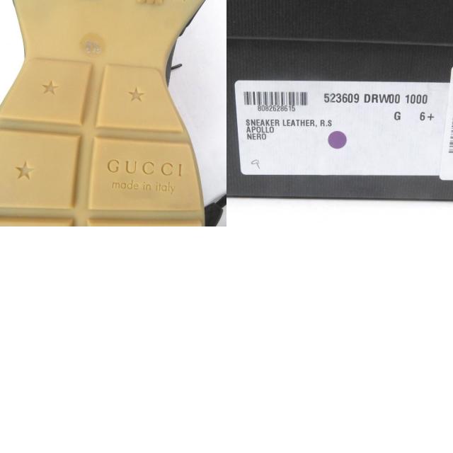 未使用品□GUCCI グッチ 523609 ライトン ロゴ入り レザー ローカットスニーカー ダッドシューズ ブラック 6.5 箱・保存袋付 イタリア製_9
