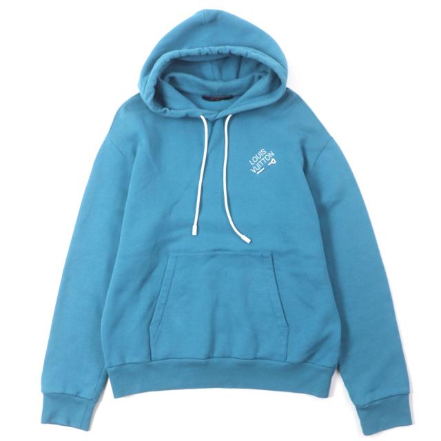 美品▼LOUIS VUITTON ルイヴィトン 22AW シグネチャー フーディウィズエンブロイダリー ロゴ刺繍 プルオーバー パーカー M 正規品 メンズ