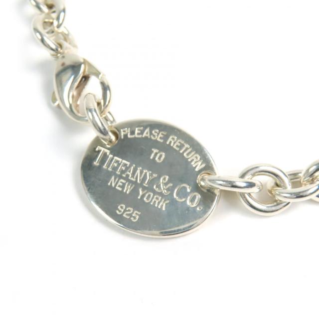 美品△TIFFANY&Co. ティファニー リターントゥティファニー オーバルタグ チョーカー ネックレス アクセサリー SV925 シルバー 重量52.6g