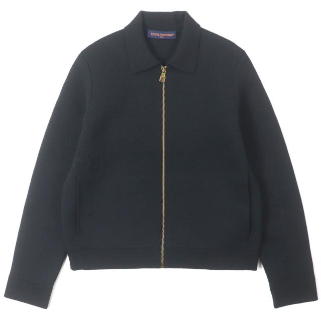 極美品▼LOUIS VUITTON ルイヴィトン 25SS 1AFYEJ エンボステクニカル ウール ZIPUP ジャケット ブルゾン S 保存袋付き 正規品 メンズ