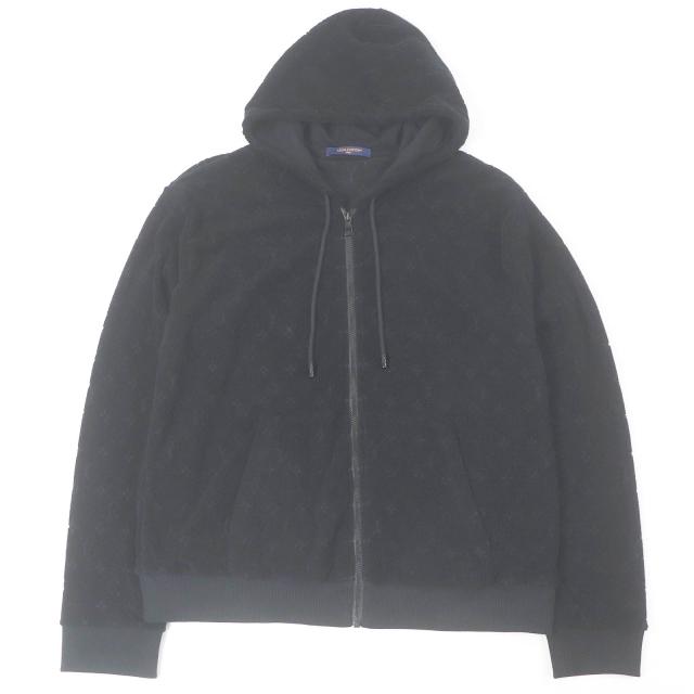 極美品□LOUIS VUITTON ルイヴィトン 23AW 1ABJ63 モノグラムフレンチテリージップスルーフーディ パイル パーカー L イタリア製 正規品