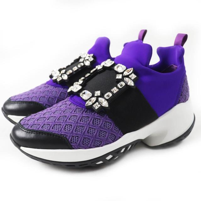 未使用品◎ROGER VIVIER ロジェヴィヴィエ VIV RUN STRASS BUCKLE  