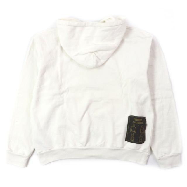 良品▼ルイヴィトン 2022年製 ステープルズエディション ロゴプレート・フード付き インサイドアウト  プルオーバー パーカー M　正規品 良品▽ルイヴィトン 2022年製 ステープルズエディション ロゴプレート