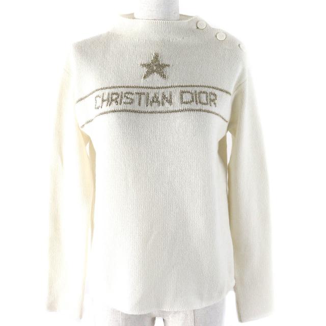 極美品△Christian Dior クリスチャンディオール 24AW 414S94AM064 カシミヤ97% スター シグネチャーロゴ ボトルネック ニット 40 正規品