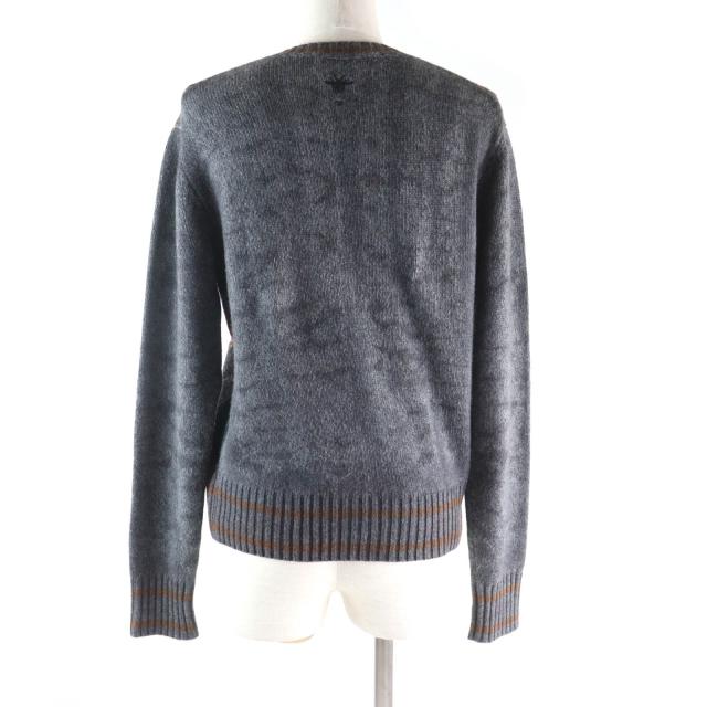 極美品★Christian Dior クリスチャンディオール カシミヤ100％ Bee刺繍 アーガイル柄 Vネック 長袖 ニット マルチ 40 正規品 レディース_2