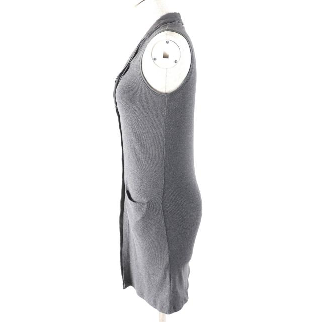 美品△Brunello Cucinelli ブルネロクチネリ シルクチュールカラー切替 ノースリーブカットソー ロングジレ ベスト グレー S 伊製 正規品_1
