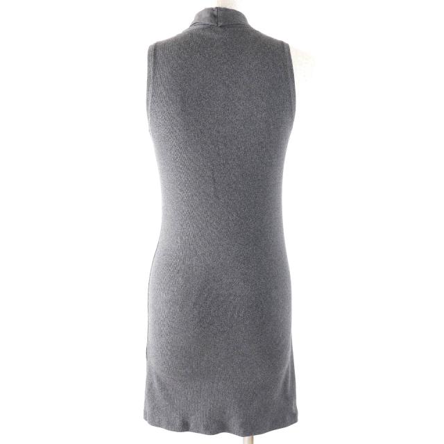 美品△Brunello Cucinelli ブルネロクチネリ シルクチュールカラー切替 ノースリーブカットソー ロングジレ ベスト グレー S 伊製 正規品_2