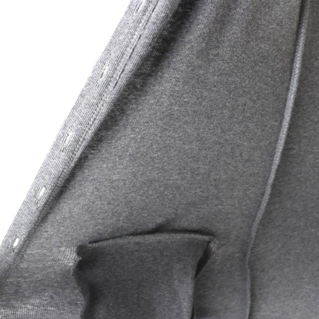 美品△Brunello Cucinelli ブルネロクチネリ シルクチュールカラー切替 ノースリーブカットソー ロングジレ ベスト グレー S 伊製 正規品_4