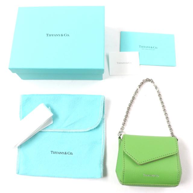 極美品▽TIFFANY&Co. ティファニー Tナノバッグ ペリドット ロゴ 