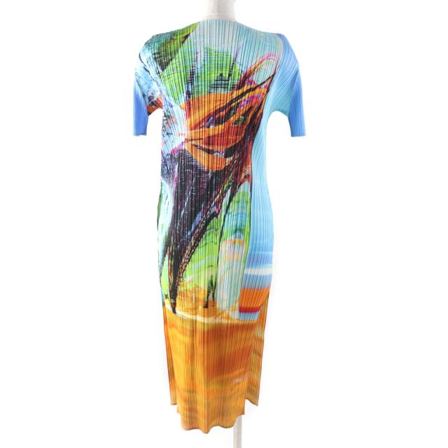 ▪️美品 プリーツプリーズ ボタニカル柄 半袖シャツ トップス 羽織り