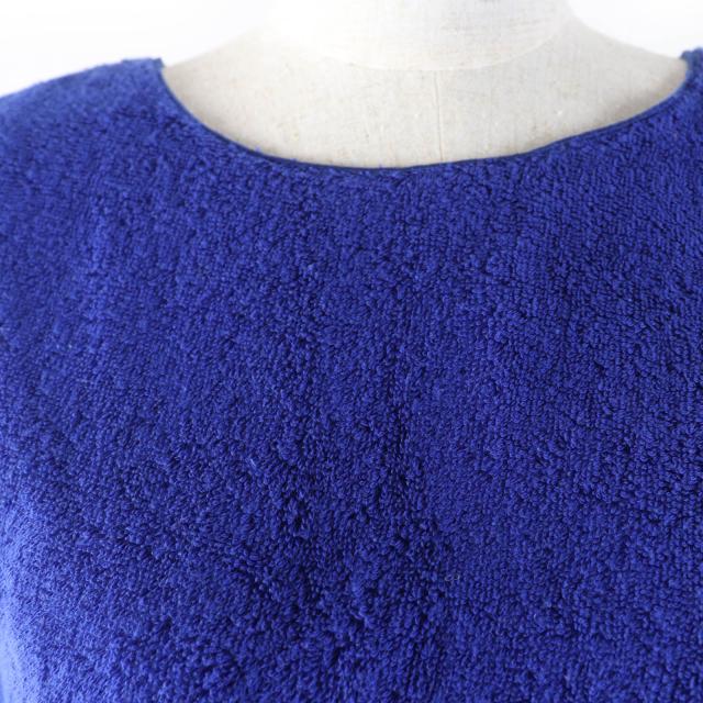 未使用品☆CHANEL シャネル 19M P61782V42943 COCO BEACH コットン100％ パイル地 ノースリーブ トップス ブルー 38 伊製 レディース_3
