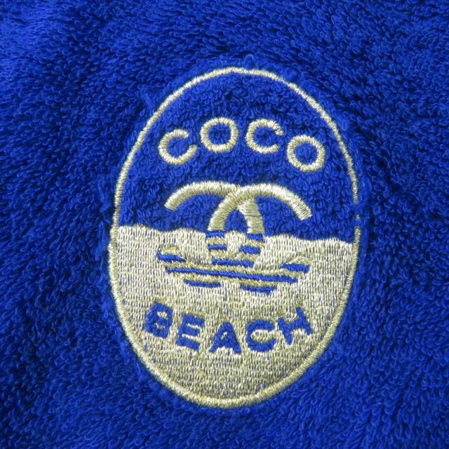 未使用品☆CHANEL シャネル 19M P61782V42943 COCO BEACH コットン100％ パイル地 ノースリーブ トップス ブルー 38 伊製 レディース_5
