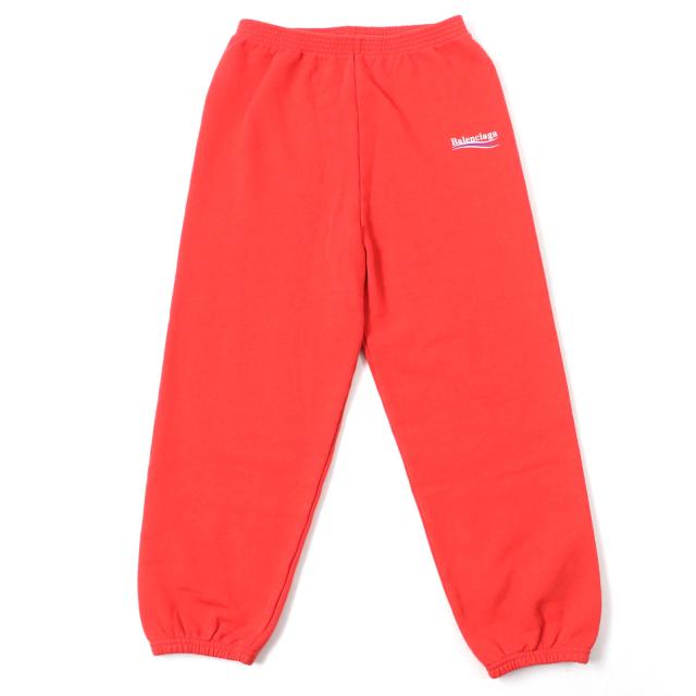 未使用品☆BALENCIAGA バレンシアガ 508232 コットン キャンペーンロゴ スウェットパンツ ボトムス レッド 8 イタリア製 正規品 キッズ